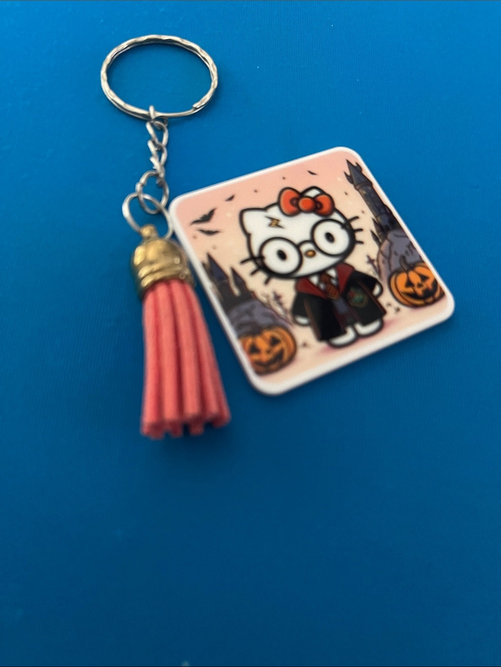 Hello Kitty Tassel Halloween Key & Card Holder Charm